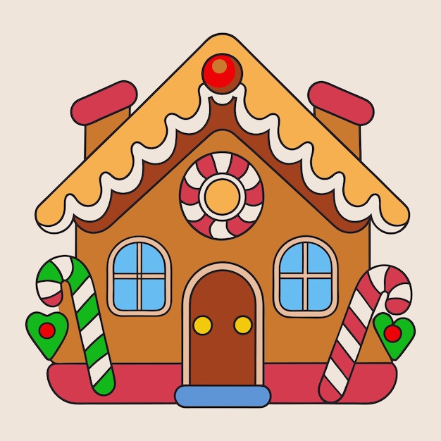 Christmas Gingerbread House Festive Printable Graphic Design