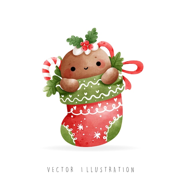 Christmas gingerbread man vector illustration