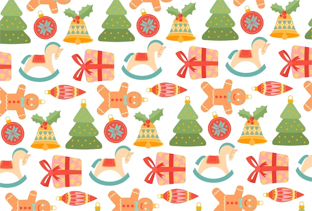 Christmas gingerbread seamless pattern