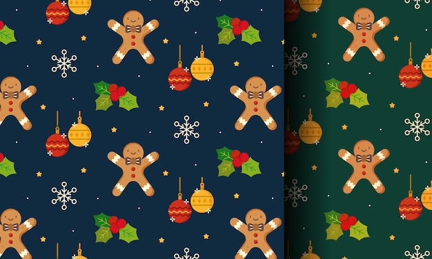 Christmas gingerbread seamless pattern