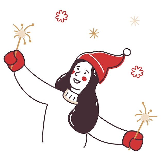 Christmas girl with sparklers