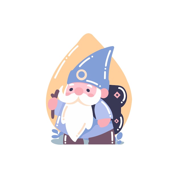 Christmas gnome in flat style isolated on background