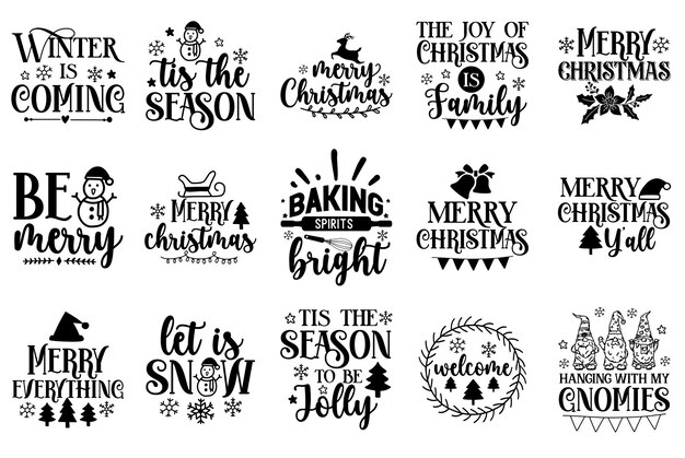 Vector christmas gnomes svg bundle