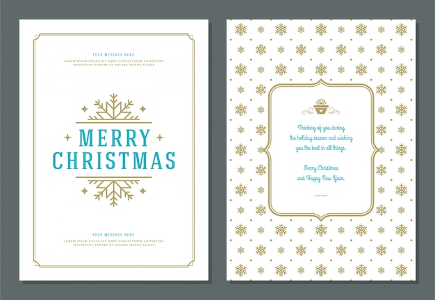 Christmas greeting card design template with decoration