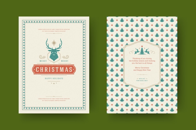 Christmas greeting card design template