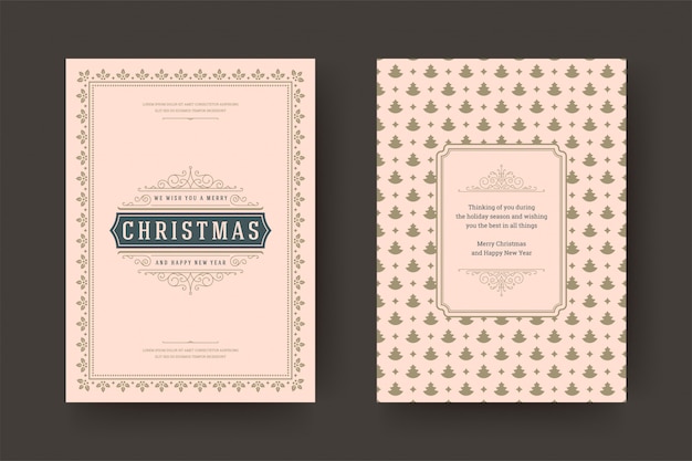 Christmas greeting card vintage typographic