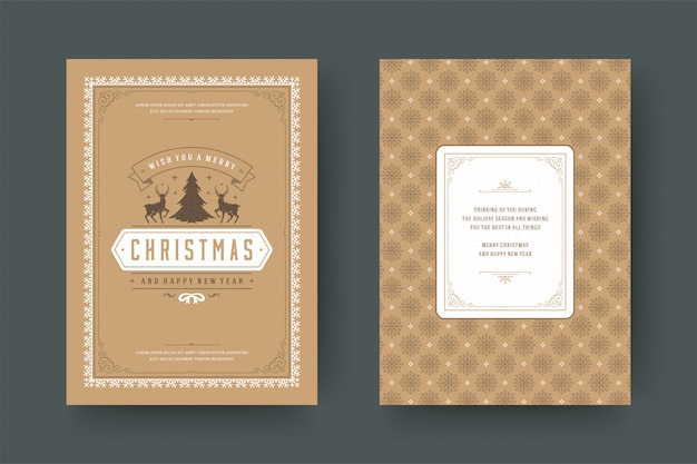 Christmas greeting card vintage typographic