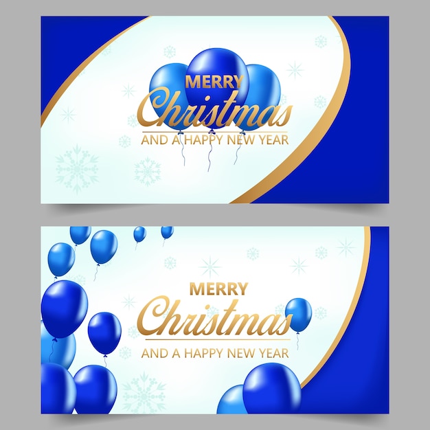 Christmas greeting card on white-blue background