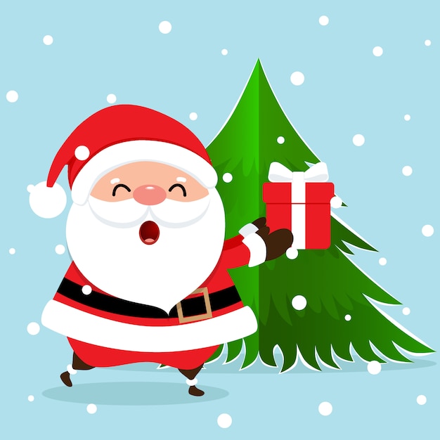 Christmas Greeting Card with Christmas Santa Claus