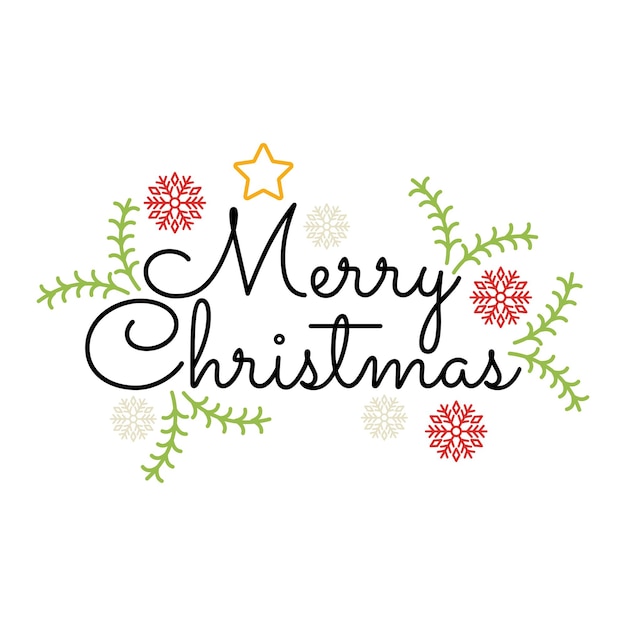 Christmas greeting quotes with handdrawn lettering in typographic illustration