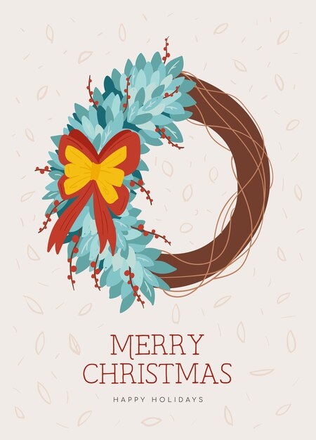 Christmas greeting with wreath