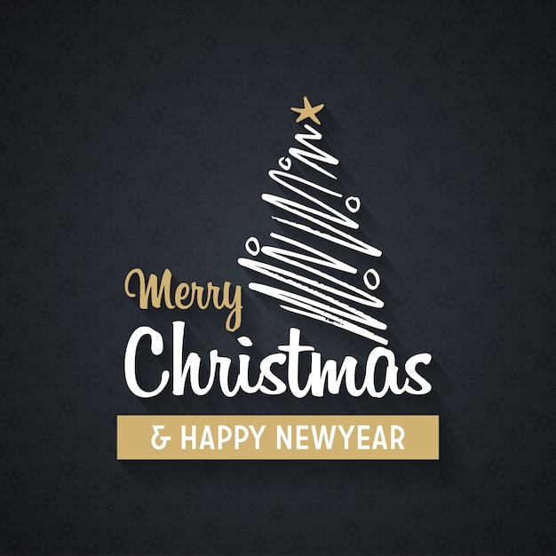 Vector christmas greetings card typography with pattern background