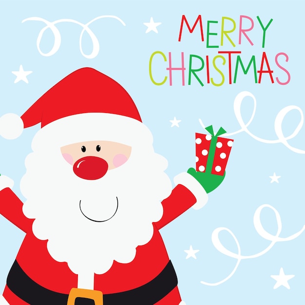 Christmas greetings with cute Santa Claus design