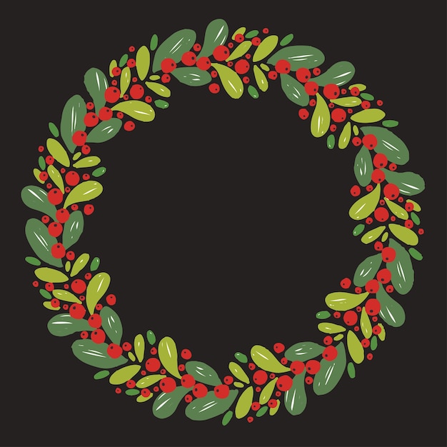 Christmas Hand Drawn Wreath 