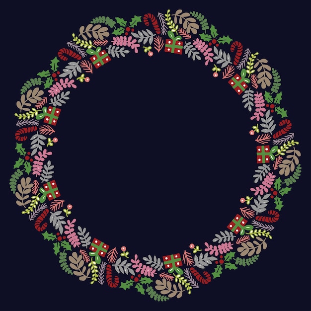 Christmas Hand Drawn Wreath 