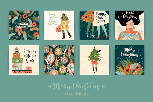 Christmas and Happy New Year templates.