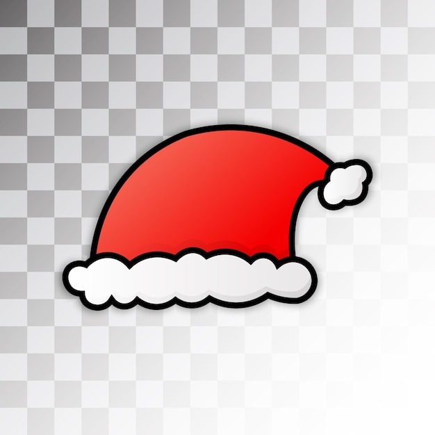 Christmas hat design with transparent background