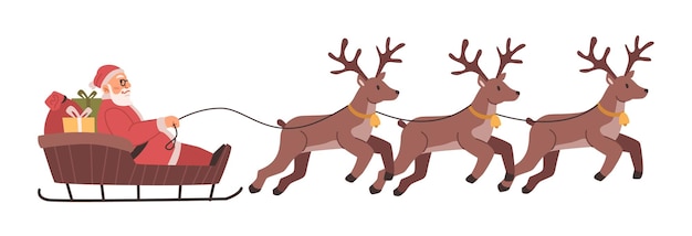 Christmas holiday character santa and reindeers