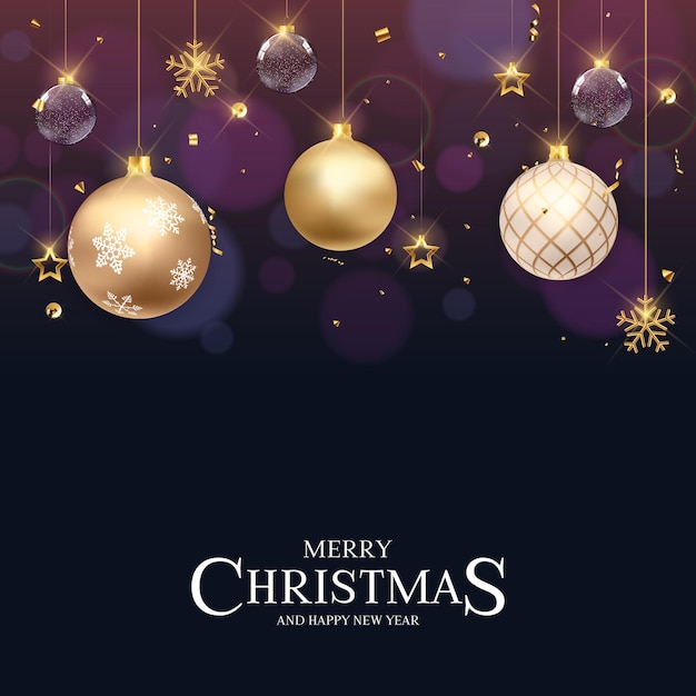 Christmas Holiday Party Background Happy New Year and Merry Christmas Poster Template Vector Illustration