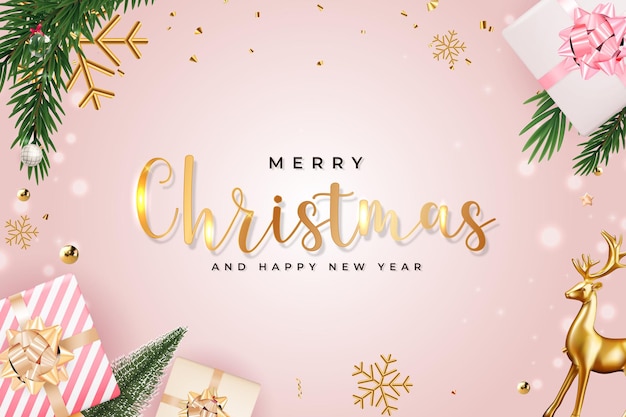 Christmas Holiday Party Sale Background Happy New Year and Merry Christmas Poster Template