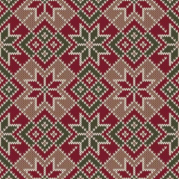 Christmas Holiday Seamless Knitted Pattern Scheme for Knitting Sweater Pattern Design