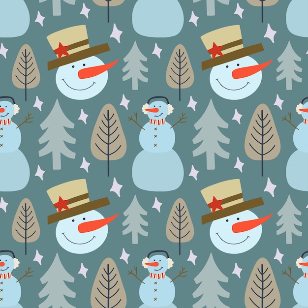 Christmas holiday vector seamless pattern in Scandinavian style flat illustration