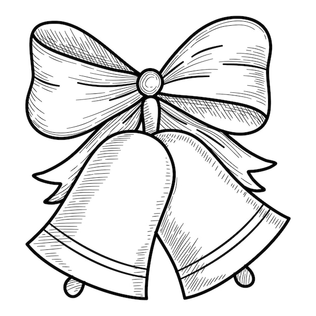 Christmas holidays bells icon. Hand drawn and outline illustration of Christmas holidays bells vector icon for web design