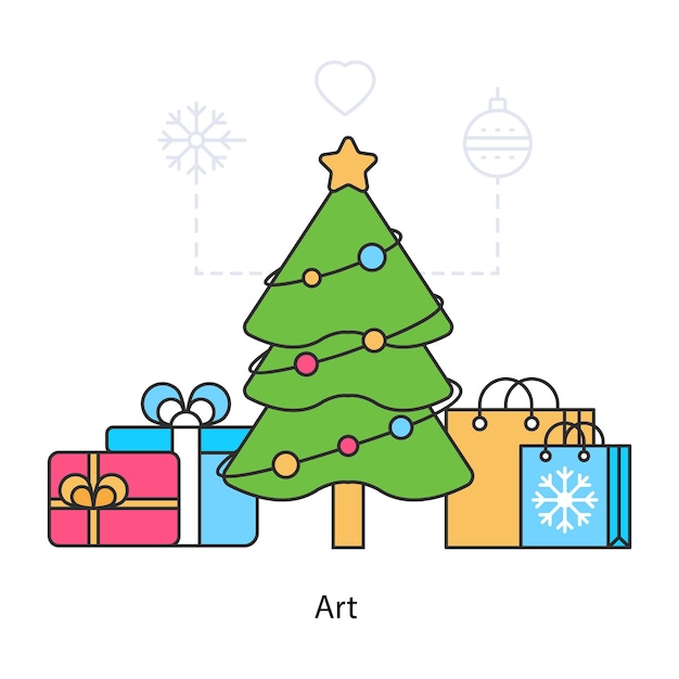 Christmas holidays illustration editable vector