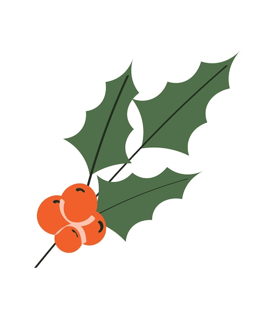 Christmas holly berry icon. Christmas decor elements for your design. Vector illustration.