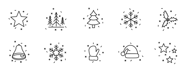 Christmas icons Set of abstract christmas icons Vector illustration