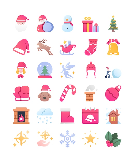 Christmas icons set