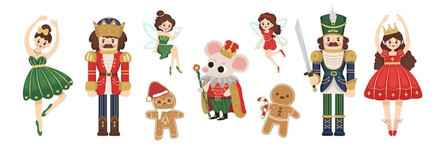 Christmas Illustration of The Nutcracker Characters