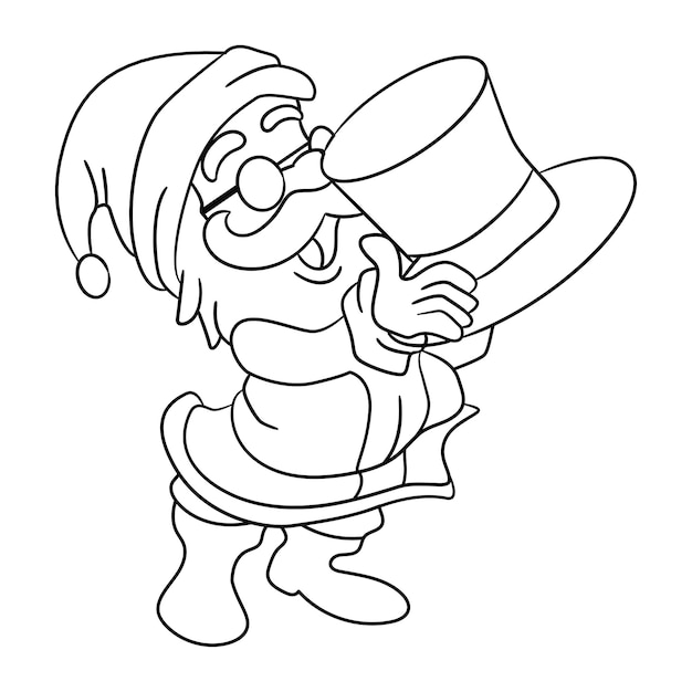 Christmas illustration vector for coloring book for kids