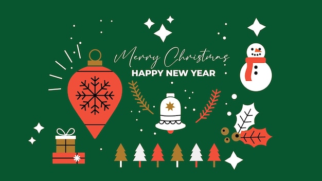 christmas illustration vector icon set