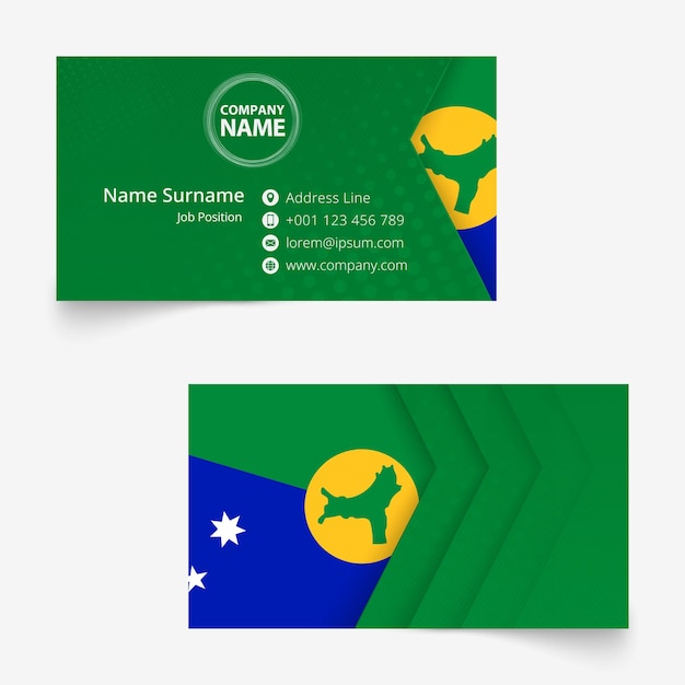 Christmas Island Flag Business Card standard size 90x50 mm business card template with bleed under the clipping mask