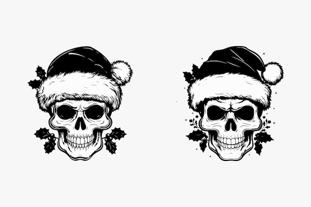 Vector christmas jester skull vector art design