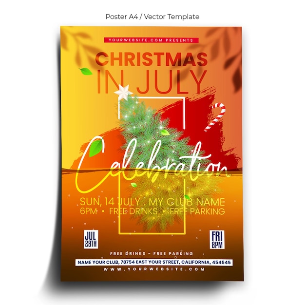 Christmas in July Celebration Poster Template