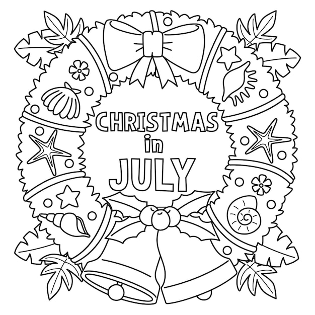 Vector christmas in july christmas wreath isolated