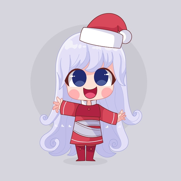 Christmas kawaii cartoon character