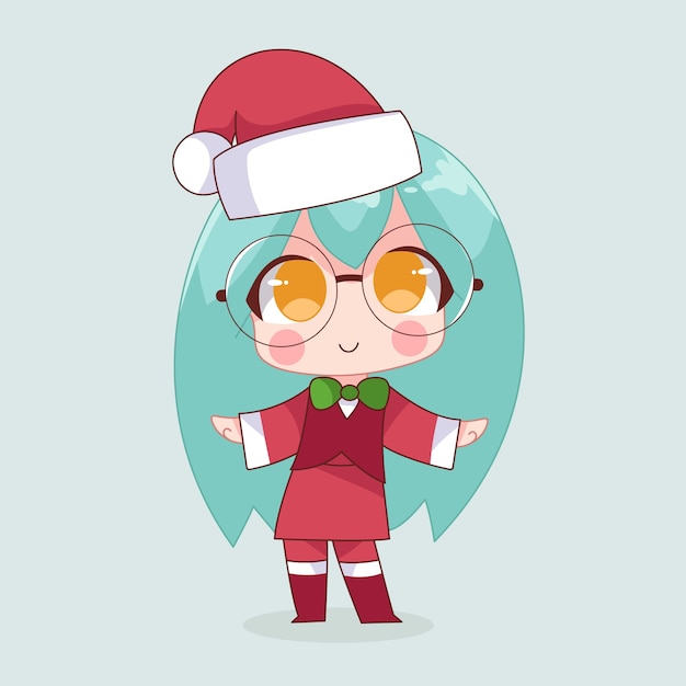 Christmas kawaii cartoon character