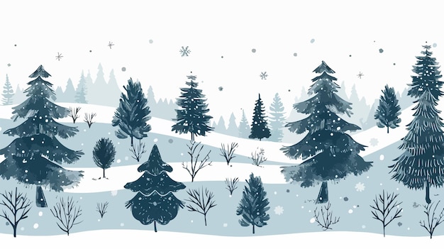 Vector christmas landscape pattern vector illustration