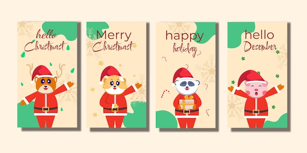 Christmas lettering card, stories template,holiday greetings for social media vector