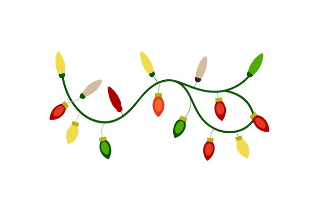 Vector christmas light vector illustration on white background