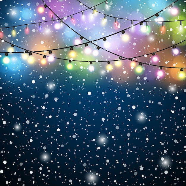 Vector christmas lights background.