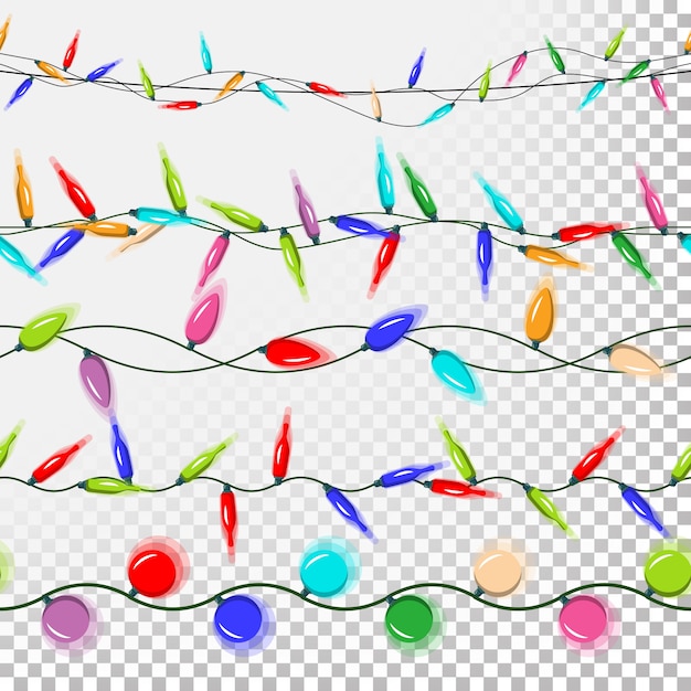 Christmas Lights Colored Garlands 