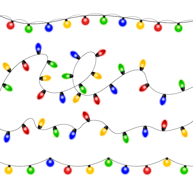 Christmas lights. Colorful Xmas garland