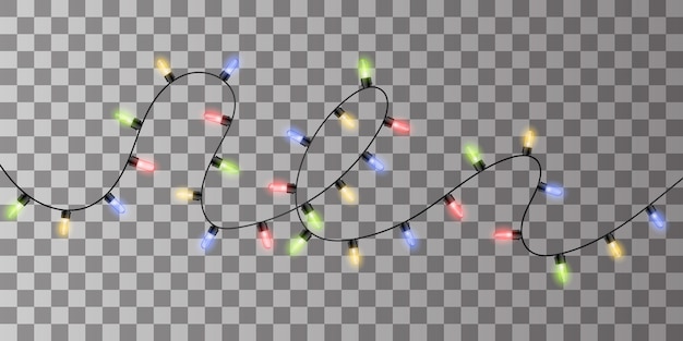 Christmas lights. Colorful Xmas garland.