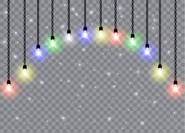 Christmas lights garland illustration.