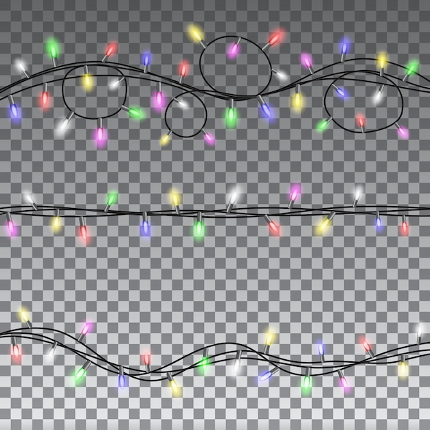 Christmas lights isolated design elements