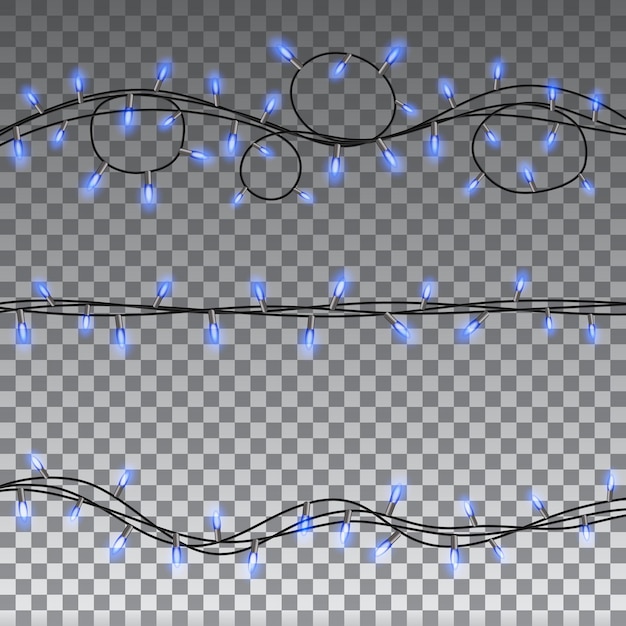 Christmas lights isolated design elements